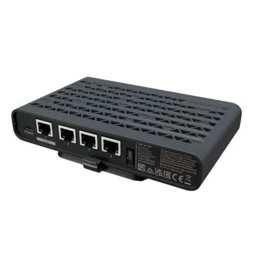 Mikrotik A42G-HbeP (hAP be Lite) Router con CPU de doble núcleo a 950 MHz, 512 MB de RAM, 3 puertos Ethernet de 1 Gb, 1 puerto Ethernet de 2,5 Gb, Wi-Fi 7 de doble banda (inalámbrico de doble cadena 802.11b/g/n/ax/be de 2,4 GHz in