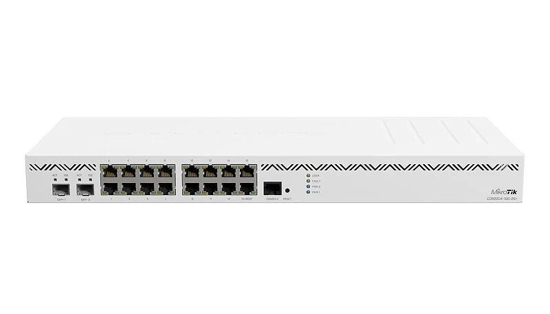 Mikrotik CCR2004-16G-2S+ CPU Alpine v2 4 núcleos 4GB RAM, 16x Gb LAN, 2x SFP+, doble PSU, montaje rack 1U