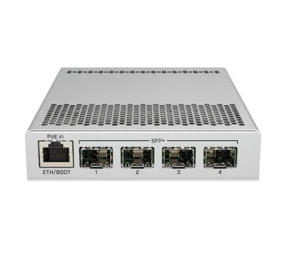 Mikrotik CRS305-1G-4S+IN Cloud Router Switch CPU de 800MHz, 512MB de RAM, 1xGigabit LAN, 4xSFP+, RouterOS L5 o SwitchOS (arranqu