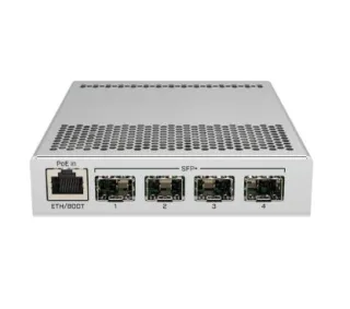 Mikrotik CRS305-1G-4S+IN Cloud Router Switch CPU de 800MHz, 512MB de RAM, 1xGigabit LAN, 4xSFP+, RouterOS L5 o SwitchOS (arranqu