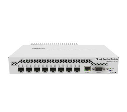 Mikrotik CRS309-1G-8S+IN Cloud Router Switch CPU de doble núcleo a 800 MHz, 512 MB de RAM, 1xGigabit LAN, 8x SFP+, RouterOS L5 o