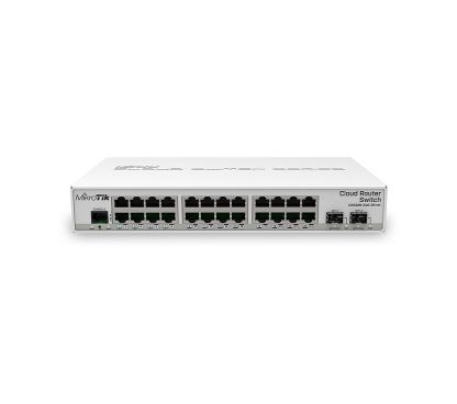 Mikrotik CRS326-24G-2S+IN con CPU de 800 MHz, 512 MB de RAM, 24xGigabit LAN, 2xSFP+, RouterOS L5 o SwitchOS (arranque dual), caj