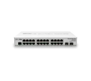 Mikrotik CRS326-24G-2S+IN con CPU de 800 MHz, 512 MB de RAM, 24xGigabit LAN, 2xSFP+, RouterOS L5 o SwitchOS (arranque dual), caj