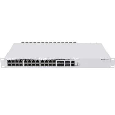Mikrotik CRS326-4C+20G+2Q+RM Switch 20x 2,5Gb Ethernet, 4x combinados 10Gb/SFP+, 2x QSFP+ 40Gb, 1x100Mb para gestión, 128MB RAM, RouterOSL6, carcasa rack 1U, fuente alimentación redundante doble
