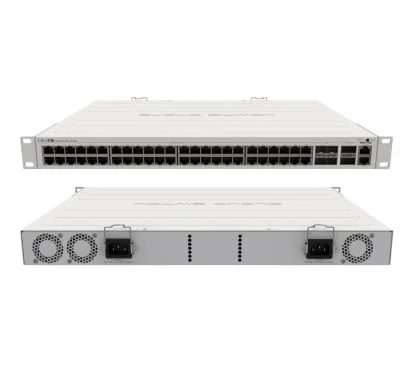 Mikrotik CRS354-48G-4S+2Q+RM Cloud Router Switch 48 LAN Gigabit RJ45, 4x SFP+ de 10G, 2x QSFP+ de 40G, RouterOS L5, carcasa para