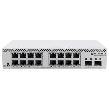 Mikrotik CSS318-16G-2S+IN Switch 16xGb Ethernet, 2x SFP+, SwOS, carcasa de escritorio, PSU, instalación en rack de 10 pulgadas, estándar de 19 o dos en un espacio 1U