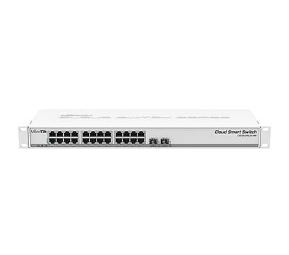 Mikrotik CSS326-24G-2S+RM Cloud Smart Switch con 24 puertos Gigabit Ethernet, 2x SFP+, SwOS, caja de montaje en rack 1U y fuente