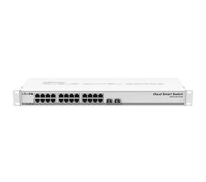 Mikrotik CSS326-24G-2S+RM Cloud Smart Switch con 24 puertos Gigabit Ethernet, 2x SFP+, SwOS, caja de montaje en rack 1U y fuente