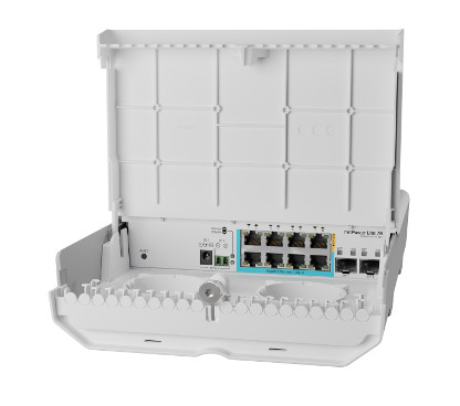 Mikrotik CSS610-1Gi-7R-2S+OUT (netPower Lite 7R) 8 puertos Gigabit Ethernet (7 con Reverse POE-in, 1 con PoE-OUT), 2x SFP+, Swit