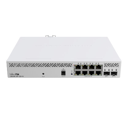 Mikrotik CSS610-8P-2S+IN Cloud Smart Switch con 8 puertos Gigabit 802.3af/at PoE-out (140W total), 2 puertos SFP+, SwOS, refrigeración pasiva