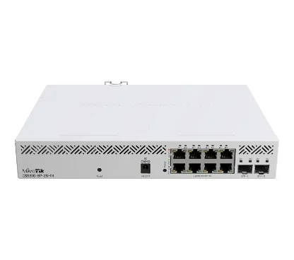 Mikrotik CSS610-8P-2S+IN Cloud Smart Switch con 8 puertos Gigabit 802.3af/at PoE-out (140W total), 2 puertos SFP+, SwOS, refrigeración pasiva