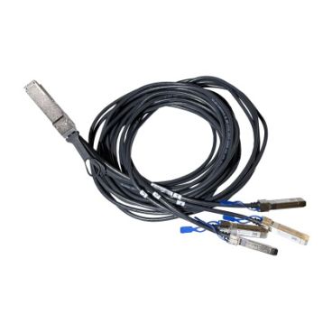 Mikrotik DQ+BC0003-DS+ Cable de separación (200G to 4x50G, 100G to 4x25G, 40G to 4x10G), 3m. Permite dividir un único puerto QSFP56 de 200 Gigabits en cuatro conexiones independientes de 50