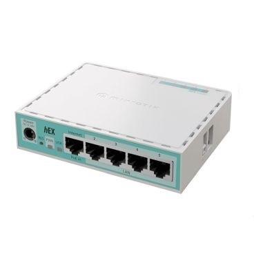 Mikrotik E50UG (HEX V2024 nueva versión del RB750Gr3) Router CPU doble núcleo 950 MHz, RAM 512 MB, 5xLAN Gigabit, USB, PoE in, RouterOS v7 L4, carcasa de plástico, fuente de alimentación