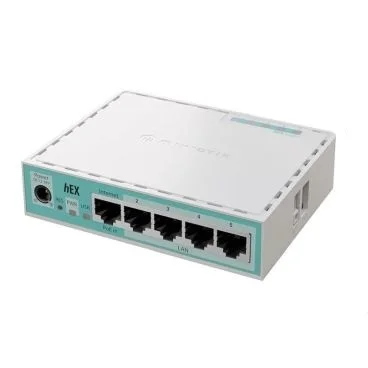 Mikrotik E50UG (HEX V2024 nueva versión del RB750Gr3) Router CPU doble núcleo 950 MHz, RAM 512 MB, 5xLAN Gigabit, USB, PoE in, RouterOS v7 L4, carcasa de plástico, fuente de alimentación