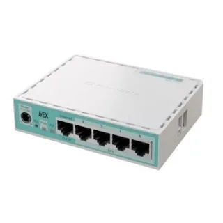 Mikrotik E50UG (HEX V2024 nueva versión del RB750Gr3) Router CPU doble núcleo 950 MHz, RAM 512 MB, 5xLAN Gigabit, USB, PoE in, RouterOS v7 L4, carcasa de plástico, fuente de alimentación