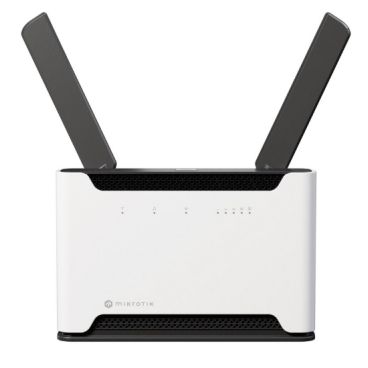 Mikrotik H53UiG-5HaxQ2HaxQ (CHATEAU PRO AX) Router WiFi6 CPU 4 núcleos 2,2GHz, RAM 1GB, 1xLAN 5Gb (1xPoE out), 2x wireless MIMO 4x4, antenas 5dBi 2,4GHz y 6dBi 5GHz, carcasa torre, USB, fuente alim., RouterOS L6