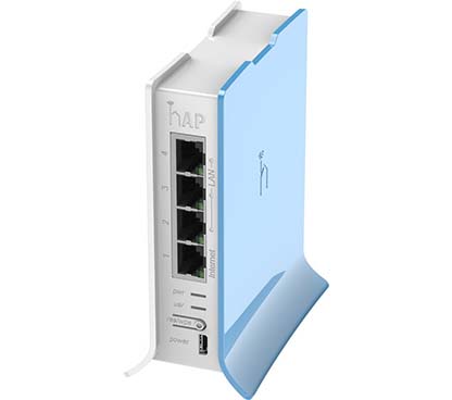 Mikrotik HAP LITE (TC) RB941-2nD-TC CPU de 650 MHz, 32 MB de RAM, 4xLAN, conexión wireless doble cadena 802.11b/g/n a 2,4 GHz