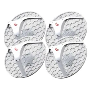 Mikrotik LHG XL HP5 4pack. Pack de 4 LHG XL HP5, con antena de 27dBi 5GHz, wireless 802.11an, CPU de 600MHz, 64MB RAM, 1x LAN, POE, fuente de alimentación, RouterOS L3