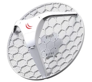 Mikrotik LHG XL HP5 RBLHG-5HPnD-XL con antena de 27dBi 5GHz, wireless de doble cadena 802.11a/n, CPU de 600MHz, 64MB RAM, 1x LAN, POE, fuente de alimentación, RouterOS L3