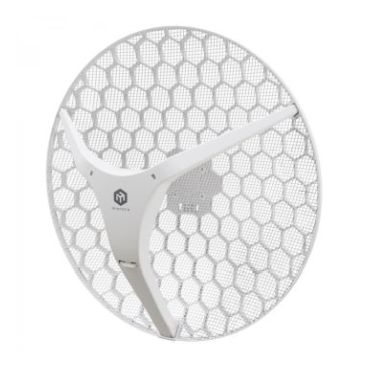 Mikrotik LHG-5axD-XL (LHG XL 5 ax) CPE con antena de 5 GHz de 27 dBi, conexión inalámbrica 802.11a/n/ac/ax de 5 GHz, CPU de 800 MHz, 256 MB de RAM, 1 Gigabit Ethernet, POE, fuente de alimentación, montaje en poste, RouterOS L3