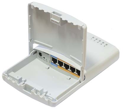 Mikrotik POWERBOX PRO RB960PGS-PB CPU de 800MHz, 128MB RAM, 5xLAN Gigabit (cuatro con salida PoE), jaula SFP, RouterOS L4, caja