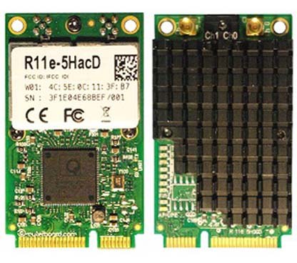 Mikrotik R11e-5HacD Tarjeta miniPCI-e 802.11a/c de alta potencia con conectores MMCX