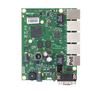 Mikrotik RB450Gx4 RouterBOARD 450Gx4 con CPU Atheros de cuatro núcleos a 716MHz, 1 GB de RAM, 5 puertos Gigabit LAN, PoE OUT en