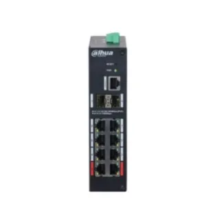 Dahua DH-HS4210-8GT-110 - Switch Industrial Gestionable Layer 2, 10 Puertos (8x Gbps PoE+, 2x Uplink SFP Gbps), Puertos PoE: 2x PoE++ (90W) y 6x PoE+ (15/30W), PoE Budget 110W, Temperatura d
