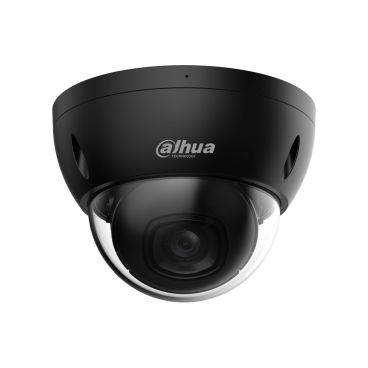 Dahua DH-IPC-HDBW2441E-S-BLACK - Cámara IP Formato Domo, Resistente a Intemperie, 4MP 20fps (2688×1520px) 25/30fps (2560x1440), Lente Fija (2.8mm), Visión Nocturna IR 30m, Alimentación PoE y por Fuente (no incl.), Ranura MicroSD