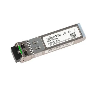 Mikrotik S-55DLC80D Módulo SFP 1.25G SM 80km 1550nm Doble conector LC DDM -40C +85C