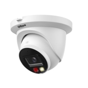 Dahua DH-IPC-HDW2249TMP-S-IL-0280B - Cámara IP Formato Turret, Resistente a Intemperie, Resolución 2MP 25/30fps (1920×1080px), Lente Fija (2.8mm), Visión Nocturna IR 30m, Alimentación PoE y por Fuente (no incl.), Ranura MicroSD