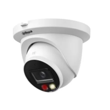 Dahua DH-IPC-HDW2249TMP-S-IL-0280B - Cámara IP Formato Turret, Resistente a Intemperie, Resolución 2MP 25/30fps (1920×1080px), Lente Fija (2.8mm), Visión Nocturna IR 30m, Alimentación PoE y por Fuente (no incl.), Ranura MicroSD