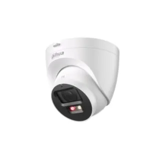Dahua DH-IPC-HDW2249TP-S-PV-0280B Cámara IP Formato Turret, Resistente a Intemperie, Resolución 2MP 25/30fps (1920×1080px), Lente Fija (2.8mm), Visión Nocturna IR y Luz Calida 30m, Alimentac