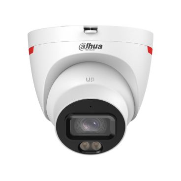 Dahua DH-IPC-HDW2449TP-S-LED-0280B-PRO-S1 - Cámara IP Formato Turret, Resistente a Intemperie, Resolución 4MP 20fps (2688×1520px), Lente Fija (2.8mm), Visión Nocturna 30m. (Luz Blanca, sin IR), Alimentación PoE y por Fuente (no in