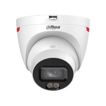 Dahua DH-IPC-HDW2449TP-S-LED-0280B-PRO-S1 - Cámara IP Formato Turret, Resistente a Intemperie, Resolución 4MP 20fps (2688×1520px), Lente Fija (2.8mm), Visión Nocturna 30m. (Luz Blanca, sin IR), Alimentación PoE y por Fuente (no in
