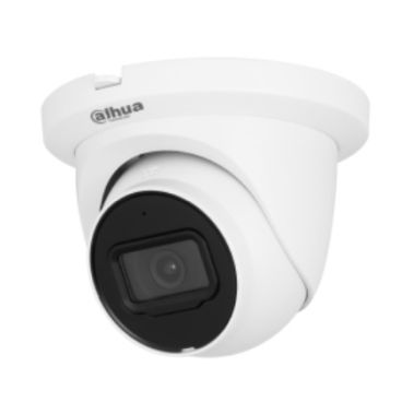 Dahua DH-IPC-HDW2841TMP-S-0280B - Cámara IP Formato Turret, Resistente a Intemperie, Resolución 8MP 20 fps (3840×2160) 25/30 fps (2688×1520px), Lente Fija (2.8mm), Visión Nocturna IR 30m, Alimentación PoE y por Fuente (no incl.),