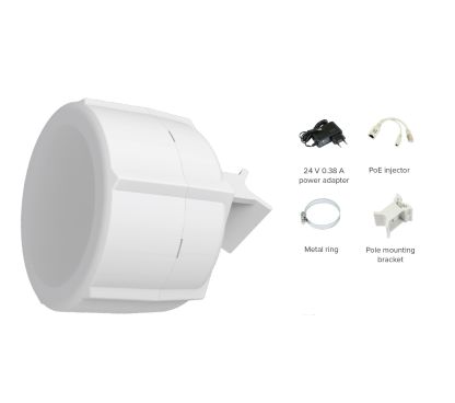 Mikrotik SXTR&FG621-EA (SXT LTE6 KIT V2) SXT LTE6 KIT con antena direccional 3G/LTE 9dBi de 60º, CPU 650MHz, 64MB RAM, 2xLAN (uno PoE-out), módem LTE CAT6 (FG621-EA), Dual-SIM, RouterOSL3, caja para e