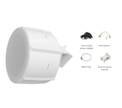 Mikrotik SXTR&FG621-EA (SXT LTE6 KIT V2) SXT LTE6 KIT con antena direccional 3G/LTE 9dBi de 60º, CPU 650MHz, 64MB RAM, 2xLAN (uno PoE-out), módem LTE CAT6 (FG621-EA), Dual-SIM, RouterOSL3, caja para e