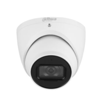 Dahua DH-IPC-HDW3441EMP-S-0280B-S2 - Cámara IP Formato Turret, Resistente a Intemperie, Resolución 4MP 25/30fps (2688×1520px), Lente Fija (2.8mm), Visión Nocturna IR 50m, Alimentación PoE y por Fuente (no incl.), Ranura MicroSD