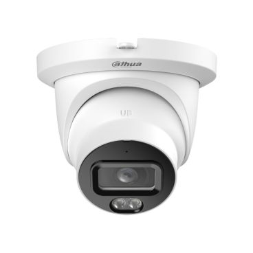 Dahua DH-IPC-HDW5459TMP-ASE-IL-0280B - Cámara IP Formato Domo, Resistente a Intemperie, Resolución 4MP 25/30fps (2688×1520px), Lente Fija (2.8mm), Visión Nocturna IR 50m. Luz Blanca 40m., Alimentación PoE y por Fuente (no incl.),