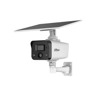 Dahua DH-IPC-HFW2441DGP-4G-SP-B-0360B-EUR - Cámara IP Solar 4G Formato Bullet, Resolución 4MP 15fps (2560×1440px), Lente fija (3.6mm), IR 30m. y Luz Cálida 20m., Batería y Panel Solar incl., Ranura MicroSD