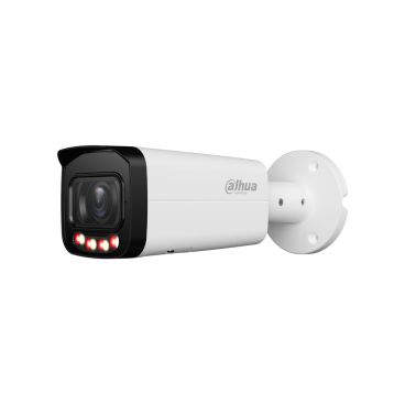 Dahua DH-IPC-HFW3449TP-ZAS-IL-27135 - Cámara IP Formato Bullet, Resistente a Intemperie, Resolución 4MP 25/30fps (2688×1520px), Zoom Motorizado x5 (2.7-13.5mm), Visión Nocturna IR 60m. Luz Blanca 60m., Alimentación PoE y por Fuent