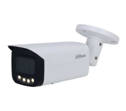 Dahua DH-IPC-HFW5849T1P-ASE-LED-0280B - Cámara IP Formato Bullet, Resolución 8MP 30fps (3840×2160px), Lente Fija (2.8mm), Visión Nocturna 60m (Luz Blanca sin IR), Alimentación PoE y por Fuen