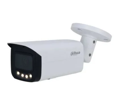 Dahua DH-IPC-HFW5849T1P-ASE-LED-0280B - Cámara IP Formato Bullet, Resolución 8MP 30fps (3840×2160px), Lente Fija (2.8mm), Visión Nocturna 60m (Luz Blanca sin IR), Alimentación PoE y por Fuente (no incl.), Ranura MicroSD