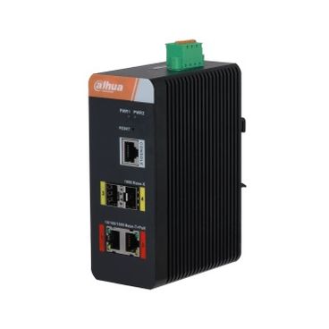 Dahua DH-IS4204-2GT-120 - Switch Industrial Gestionable Layer 2, 4 Puertos (2x Gbps PoE+, 2x SFP Gbps), Puertos PoE: 2x PoE++ (90W), PoE Budget 120W, Temperatura de Funcionamiento –40°C a +75°C, Carril Din