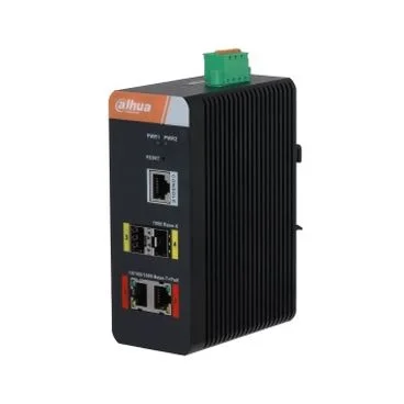 Dahua DH-IS4204-2GT-120 - Switch Industrial Gestionable Layer 2, 4 Puertos (2x Gbps PoE+, 2x SFP Gbps), Puertos PoE: 2x PoE++ (90W), PoE Budget 120W, Temperatura de Funcionamiento –40°C a +75°C, Carril Din