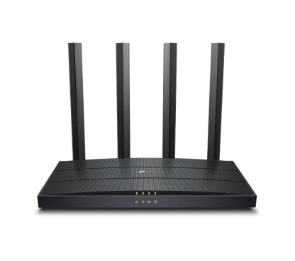 TP-Link Archer AX12 AX1500 Dual-Band Wi-Fi 6 Router SPEED: 300 Mbps at 2.4 GHz + 1201Mbps at 5 GHz SPEC: 4× Antennas, 1GHz Dual Core CPU, 1× Gigabit WAN Port + 3× Gigabit LAN Ports, 1024-QAM, OFDMA FE