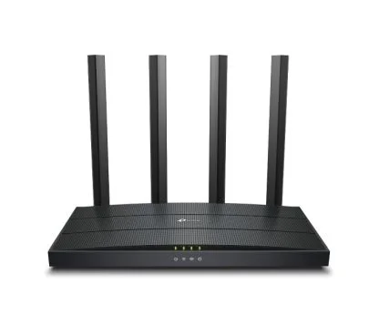 TP-Link Archer AX12 AX1500 Dual-Band Wi-Fi 6 Router SPEED: 300 Mbps at 2.4 GHz + 1201Mbps at 5 GHz SPEC: 4× Antennas, 1GHz Dual Core CPU, 1× Gigabit WAN Port + 3× Gigabit LAN Ports, 1024-QAM, OFDMA FE