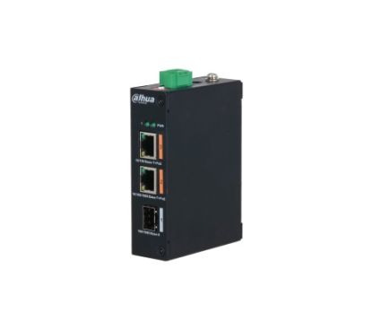 Dahua DH-PFS3103-1GT1ET-60-V2 - Switch Industrial No gestionable, 3 Puertos (2x 10/100Mbps PoE + 1 Uplink SFP Gbps). Puerto PoE++ (15/30/60W). PoE Budget 60W. Temperatura de funcionamiento –30 °C a +65 °C, Carril DIN