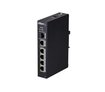 Dahua DH-PFS3106-4T - Switch Industrial No gestionable, 6 Puertos (4x 10/100Mbps + SFP Gbps + Gbps ). Temperatura de funcionamiento –40 °C a +70 °C